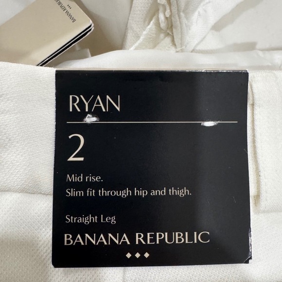 Banana Republic Ryan Straight Leg Pants Women 2 White NEW Mid Rise Slim Fit - Picture 11 of 12